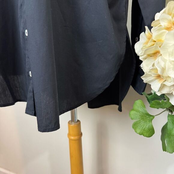 Maeve * The Bennett buttondown shirt nwt new black Anthropologie medium - Picture 5 of 11